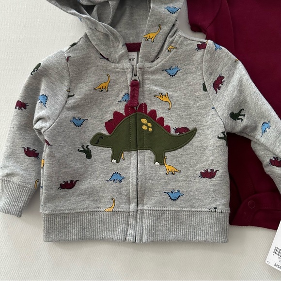 Carter’s Newborn Baby Boy Dinosaur Cardigan Bodysuit Pants Set Outfit - Picture 6 of 6